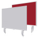 magnetoplan Dělicí stěna na stůl VarioPin, bílá tabule/plsť, šířka 800 mm, červená