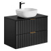 ArtCom Koupelnová skříňka s umyvadlem a deskou ADEL Black DU80/1 | 80 cm