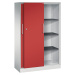 C+P Skříň s posuvnými dveřmi ASISTO, výška 1617 mm, šířka 1000 mm, světlá šedá/ohnivě červená