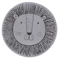 Šedý dětský koberec Ragami Lion, ø 120 cm
