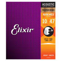 Elixir NANOWEB 16002 - Struny na akustickou kytaru - sada