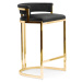 Barová židle Vegas 60cm černá - zlatá noha