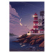 Ilustrace Lighthouse - vector landscape. Sea landscape, mspoint, 30 × 40 cm