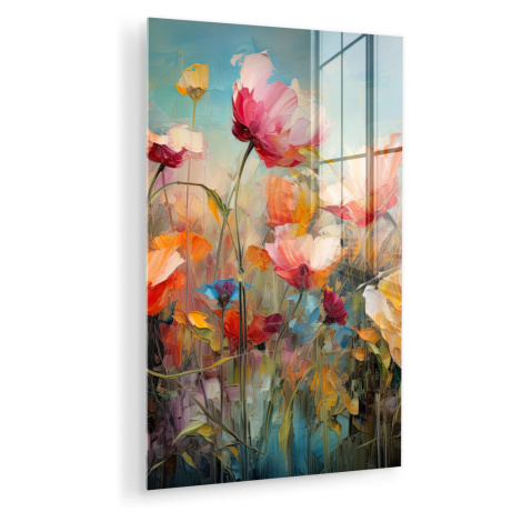 MuchoWow OBRAZ NA AKRYLOVÉM SKLE Květiny - Akvarel - Umění - Botanické - Příroda 40x60 cm