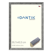 DANTIK rámeček 29,7 × 42, DUNE stříbrný plexi čiré