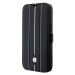 Pouzdro BMW iPhone 14 Pro 6,1" black bookcase Leather Stamp Blue Lines (BMBKP14L22RVSK)