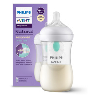 Philips Avent Láhev Natural Philips Avent Response transparentní s ventilem AirFree 260 ml