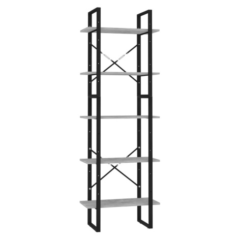 vidaXL Knihovna s 5 policemi betonově šedá 60 x 30 x 175 cm kompozit