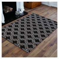 Kvalitní skandinávský koberec v černé barvě s bílým vzorem Šířka: 200 cm | Délka: 290 cm
