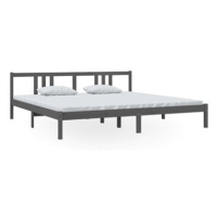 Rám postele šedý masivní dřevo 200 × 200 cm, 814906
