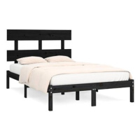 Rám postele černý masivní dřevo 160 × 200 cm, 3104687