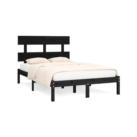Rám postele černý masivní dřevo 160 × 200 cm, 3104687 SHUMEE