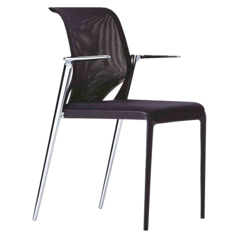 Výprodej Vitra designové konferenční židle Meda Slim (s područkami, černá, pochromovaný hliník)