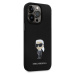 Karl Lagerfeld Liquid Silicone Metal Ikonik kryt iPhone 15 Pro černý