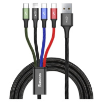 Baseus Fast 4-in-1 kabel s Lightning/2x USB-C/MicroUSB 3.5A 1.2m černý