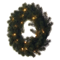 LED vánoční věnec, 40 cm, 2x AA, vnitřní, teplá bílá, časovač