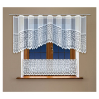 SET 2 KUSY - Dekorační vitrážová žakárová záclona OTMAR bílá 300x100 cm + 300x45 cm (cena za 2 k