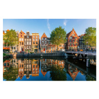 Fotografie Old historic Dutch houses reflecting in, Alexander Spatari, 40 × 26.7 cm