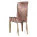 Dekoria Potah na židli IKEA  Harry, krátký, červeno - bílá - pruhy, židle Harry, Quadro, 136-17
