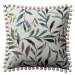Dekoria Věra - potah na polštář ozdobné bambulky po obvodu, zelená a bílá, 45 x 45 cm, Eden, 144