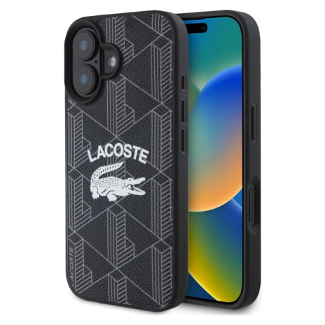 Lacoste Blend Monogram MagSafe kryt pro iPhone 16 černý