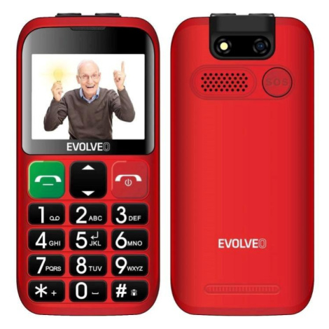 EVOLVEO Mobilní telefon pro seniory s nabíjecím stojánkem EasyPhone ET, červená