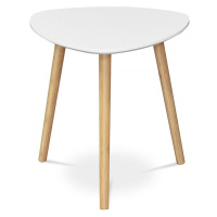 Konferenční stolek KLEFA — bambus, přírodní / bílá