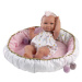 Llorens 73806 NEW BORN holčička - realistická panenka miminko s celovinylovým tělem -40 cm