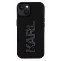 Zadní kryt Karl Lagerfeld 3D Rubber Glitter Logo Karl pro Apple iPhone 15, černá