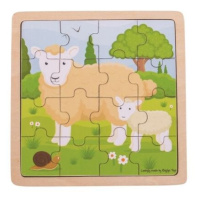 Bigjigs Toys puzzle - Ovečka s jehňátkem