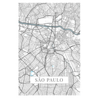 Mapa Sao Paulo white, 26.7 × 40 cm