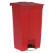 Rubbermaid Průmyslový odpadkový koš s pedálem, objem 87 l, s pojezdovým válečkem, červená, od 3 