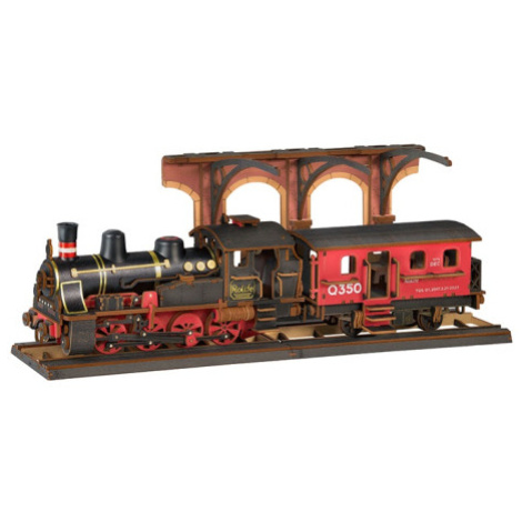 RoboTime 3D dřevěná skládačka Vintage parní lokomotiva