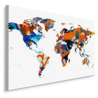 MyBestHome BOX Plátno Mapa Světa-Graffiti Varianta: 30x20