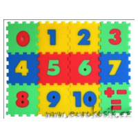 Pěnové puzzle koberec - čísla, 12 dílků