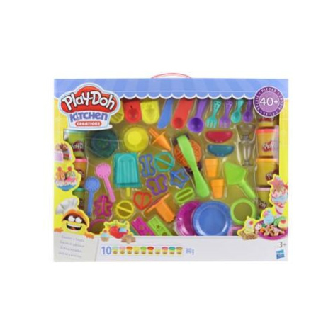 PLAY-DOH HASBRO Modelína velká sada 10 kelímků 840g s nástroji a nádobím 14e