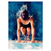 Ilustrace Swimmer Sport Art 1, Justyna Jaszke, 30 × 40 cm