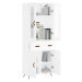 vidaXL Skříň highboard lesklá bílá 69,5 x 34 x 180 cm kompozitní dřevo