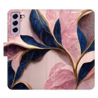 iSaprio flip pouzdro Pink Leaves pro Samsung Galaxy S21 FE 5G