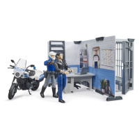 Bruder 62732 BWorld Policejní stanice s motorkou, 1:16