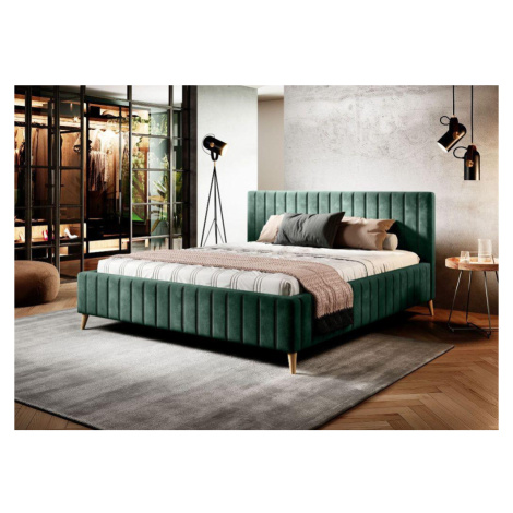 Manželská postel s roštem Tamina, 180x200, Tmavě Zelená Möbelix