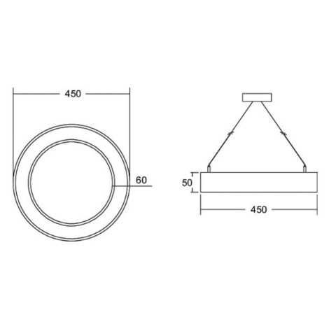 BRUMBERG BRUMBERG Biro Circle Ring5 direct 45 cm Casambi stříbrná 4000K