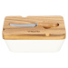 Máslová miska | MOOKA | porcelán s nožem a akátovým víčkem bílá | 11x16cm | 967850 Homla