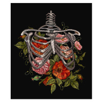 Ilustrace Embroidery human rib cage with red, Matriyoshka, 35 × 40 cm