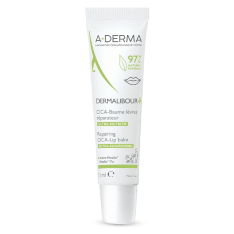 A-Derma Dermalibour+ Reparační CICA-Balzám na popraskané a podrážděné rty 15 ml