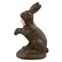 Dekorace čokoládový zajíček s růžovou mašlí Zoete Pasen – 13 cm