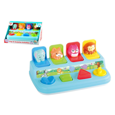 Vkládačka vyskakovací zvířátka plast v krabici 28x14x17cm 12m+ Teddies