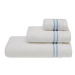 Soft Cotton Malý ručník Chaine 30 × 50 cm, bílá - modrá výšivka