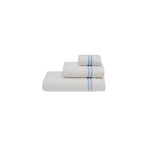 Soft Cotton Malý ručník Chaine 30 × 50 cm, bílá - modrá výšivka