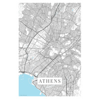 Mapa Athens white, POSTERS, (26.7 x 40 cm)